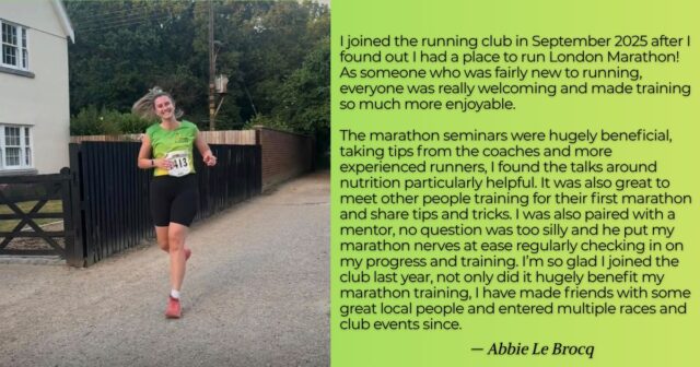 Hear how our Marathon Seminar Series and mentoring programme helped Abbie build confidence, make new friends, and prepare for marathon training.
Ready to start your own journey? Sign up now for £120- https://bsrc.myclubhouse.co.uk/Registration/Register?id=12 which includes membership to the club until March 2028.
